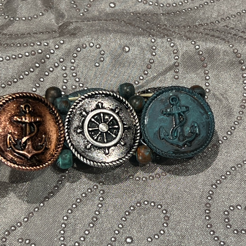 Nautical Charm Women's Bracelet - Copper, Silver, Teal
